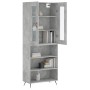 Aparador alto madera contrachapada gris hormigón 69,5x34x180 cm de vidaXL, Aparadores - Ref: Foro24-3198701, Precio: 137,07 €...