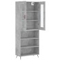 Aparador alto madera contrachapada gris hormigón 69,5x34x180 cm de vidaXL, Aparadores - Ref: Foro24-3198701, Precio: 137,07 €...