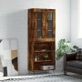 Tall smoked oak plywood sideboard 69.5x34x180 cm by vidaXL, Sideboards - Ref: Foro24-3198702, Price: 128,88 €, Discount: %