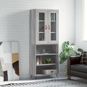 Aparador alto madera contrachapada gris sonoma 69,5x34x180 cm de vidaXL, Aparadores - Ref: Foro24-3198703, Precio: 132,99 €, ...