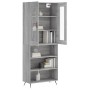 Aparador alto madera contrachapada gris sonoma 69,5x34x180 cm de vidaXL, Aparadores - Ref: Foro24-3198703, Precio: 132,99 €, ...