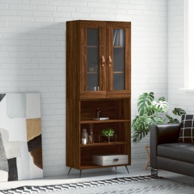 Tall oak brown plywood sideboard 69.5x34x180 cm by vidaXL, Sideboards - Ref: Foro24-3198704, Price: 144,99 €, Discount: %