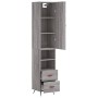 Aparador alto madera contrachapada gris Sonoma 34,5x34x180 cm de vidaXL, Aparadores - Ref: Foro24-3198895, Precio: 103,99 €, ...