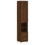 Aparador alto madera contrachapada roble marrón 34,5x34x180 cm de vidaXL, Aparadores - Ref: Foro24-3198896, Precio: 106,42 €,...