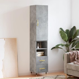 Concrete gray plywood sideboard 34.5x34x180 cm by vidaXL, Sideboards - Ref: Foro24-3198901, Price: 98,11 €, Discount: %