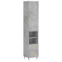 Aparador de madera contrachapada gris hormigón 34,5x34x180 cm de vidaXL, Aparadores - Ref: Foro24-3198901, Precio: 98,11 €, D...