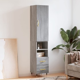 Aparador alto madera contrachapada gris Sonoma 34,5x34x180 cm de vidaXL, Aparadores - Ref: Foro24-3198903, Precio: 101,99 €, ...