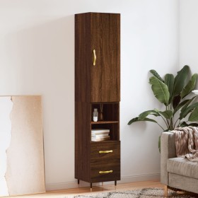 Tall oak brown plywood highboard 34.5x34x180 cm by vidaXL, Sideboards - Ref: Foro24-3198904, Price: 102,99 €, Discount: %