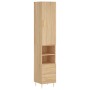 Aparador de madera contrachapada roble Sonoma 34,5x34x180 cm de vidaXL, Aparadores - Ref: Foro24-3198908, Precio: 100,99 €, D...