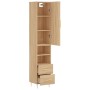 Aparador de madera contrachapada roble Sonoma 34,5x34x180 cm de vidaXL, Aparadores - Ref: Foro24-3198908, Precio: 100,99 €, D...