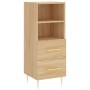 Aparador de madera contrachapada roble Sonoma 34,5x34x180 cm de vidaXL, Aparadores - Ref: Foro24-3198908, Precio: 100,99 €, D...