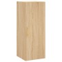 Aparador de madera contrachapada roble Sonoma 34,5x34x180 cm de vidaXL, Aparadores - Ref: Foro24-3198908, Precio: 100,99 €, D...