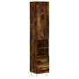 Aparador de madera contrachapada roble ahumado 34,5x34x180 cm de vidaXL, Aparadores - Ref: Foro24-3198910, Precio: 99,99 €, D...