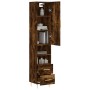 Aparador de madera contrachapada roble ahumado 34,5x34x180 cm de vidaXL, Aparadores - Ref: Foro24-3198910, Precio: 99,99 €, D...