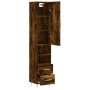 Aparador de madera contrachapada roble ahumado 34,5x34x180 cm de vidaXL, Aparadores - Ref: Foro24-3198910, Precio: 99,99 €, D...