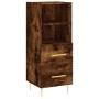 Aparador de madera contrachapada roble ahumado 34,5x34x180 cm de vidaXL, Aparadores - Ref: Foro24-3198910, Precio: 99,99 €, D...