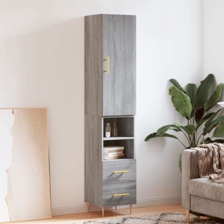 Aparador alto madera contrachapada gris Sonoma 34,5x34x180 cm de vidaXL, Aparadores - Ref: Foro24-3198911, Precio: 101,99 €, ...