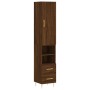 Aparador alto madera contrachapada roble marrón 34,5x34x180 cm de vidaXL, Aparadores - Ref: Foro24-3198912, Precio: 102,57 €,...