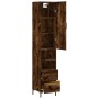 Aparador de madera contrachapada roble ahumado 34,5x34x180 cm de vidaXL, Aparadores - Ref: Foro24-3198918, Precio: 101,04 €, ...