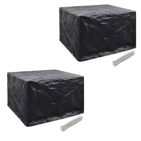 Fundas muebles de jardín 2 uds 4 pers 8 ojales ratán 113x113cm de vidaXL, Fundas para muebles de jardín - Ref: Foro24-279119,...