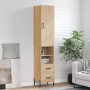 Aparador de madera contrachapada roble Sonoma 34,5x34x180 cm de vidaXL, Aparadores - Ref: Foro24-3198924, Precio: 120,44 €, D...