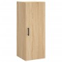 Aparador de madera contrachapada roble Sonoma 34,5x34x180 cm de vidaXL, Aparadores - Ref: Foro24-3198924, Precio: 120,44 €, D...