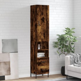 Aparador de madera contrachapada roble ahumado 34,5x34x180 cm de vidaXL, Aparadores - Ref: Foro24-3198926, Precio: 108,99 €, ...