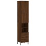 Aparador alto madera contrachapada roble marrón 34,5x34x180 cm de vidaXL, Aparadores - Ref: Foro24-3198928, Precio: 112,99 €,...