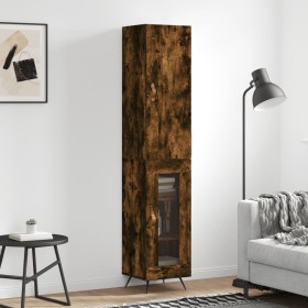 Aparador de madera contrachapada roble ahumado 34,5x34x180 cm de vidaXL, Aparadores - Ref: Foro24-3199022, Precio: 94,37 €, D...