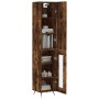 Aparador de madera contrachapada roble ahumado 34,5x34x180 cm de vidaXL, Aparadores - Ref: Foro24-3199022, Precio: 94,37 €, D...