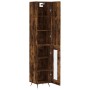 Aparador de madera contrachapada roble ahumado 34,5x34x180 cm de vidaXL, Aparadores - Ref: Foro24-3199022, Precio: 94,37 €, D...