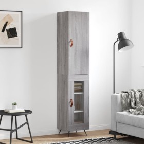 Tall Sonoma gray plywood sideboard 34.5x34x180 cm by vidaXL, Sideboards - Ref: Foro24-3199023, Price: 96,99 €, Discount: %