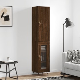 Tall oak brown plywood highboard 34.5x34x180 cm by vidaXL, Sideboards - Ref: Foro24-3199024, Price: 100,99 €, Discount: %