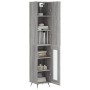 Aparador alto madera contrachapada gris Sonoma 34,5x34x180 cm de vidaXL, Aparadores - Ref: Foro24-3199023, Precio: 97,22 €, D...