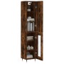 Aparador de madera contrachapada roble ahumado 34,5x34x180 cm de vidaXL, Aparadores - Ref: Foro24-3199030, Precio: 92,64 €, D...