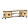 Massives Mangoholz-TV-Möbel 130x30x39 cm von vidaXL, TV-Möbel - Ref: Foro24-286377, Preis: 189,34 €, Rabatt: %