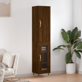 Tall oak brown plywood highboard 34.5x34x180 cm by vidaXL, Sideboards - Ref: Foro24-3199032, Price: 95,99 €, Discount: %