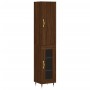 Aparador alto madera contrachapada roble marrón 34,5x34x180 cm de vidaXL, Aparadores - Ref: Foro24-3199032, Precio: 98,05 €, ...