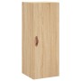 Aparador de madera contrachapada roble Sonoma 34,5x34x180 cm de vidaXL, Aparadores - Ref: Foro24-3199084, Precio: 105,26 €, D...