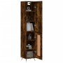 Aparador de madera contrachapada roble ahumado 34,5x34x180 cm de vidaXL, Aparadores - Ref: Foro24-3199086, Precio: 97,68 €, D...