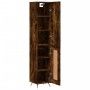 Aparador de madera contrachapada roble ahumado 34,5x34x180 cm de vidaXL, Aparadores - Ref: Foro24-3199086, Precio: 97,68 €, D...