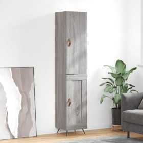 Aparador alto madera contrachapada gris Sonoma 34,5x34x180 cm de vidaXL, Aparadores - Ref: Foro24-3199087, Precio: 98,91 €, D...