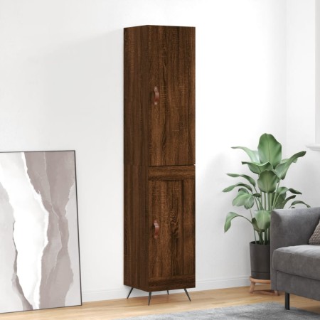 Aparador alto madera contrachapada roble marrón 34,5x34x180 cm de vidaXL, Aparadores - Ref: Foro24-3199088, Precio: 105,84 €,...