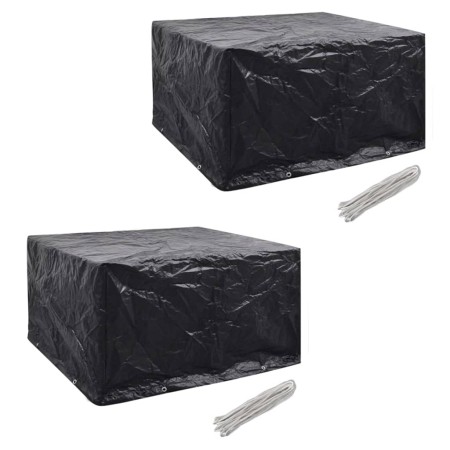 Fundas muebles de jardín 2 uds 6 pers 8 ojales ratán 172x113cm de vidaXL, Fundas para muebles de jardín - Ref: Foro24-279120,...