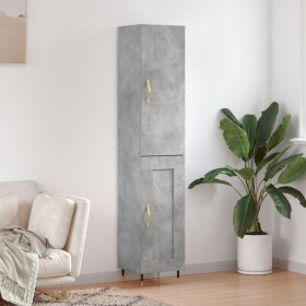 Aparador de madera contrachapada gris hormigón 34,5x34x180 cm de vidaXL, Aparadores - Ref: Foro24-3199093, Precio: 92,54 €, D...