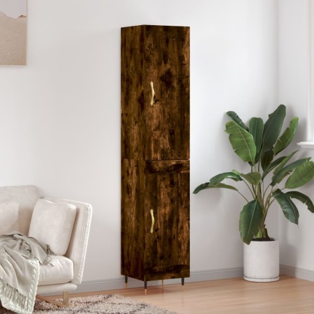 Aparador de madera contrachapada roble ahumado 34,5x34x180 cm de vidaXL, Aparadores - Ref: Foro24-3199094, Precio: 94,99 €, D...