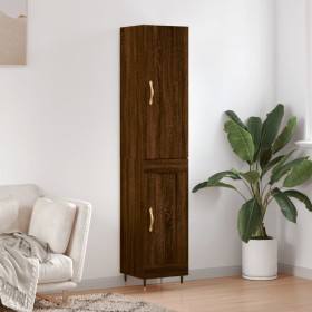 Aparador alto madera contrachapada roble marrón 34,5x34x180 cm de vidaXL, Aparadores - Ref: Foro24-3199096, Precio: 98,99 €, ...