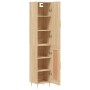 Aparador de madera contrachapada roble Sonoma 34,5x34x180 cm de vidaXL, Aparadores - Ref: Foro24-3199100, Precio: 98,99 €, De...