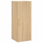 Aparador de madera contrachapada roble Sonoma 34,5x34x180 cm de vidaXL, Aparadores - Ref: Foro24-3199100, Precio: 98,99 €, De...