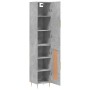 Aparador de madera contrachapada gris hormigón 34,5x34x180 cm de vidaXL, Aparadores - Ref: Foro24-3199101, Precio: 93,29 €, D...